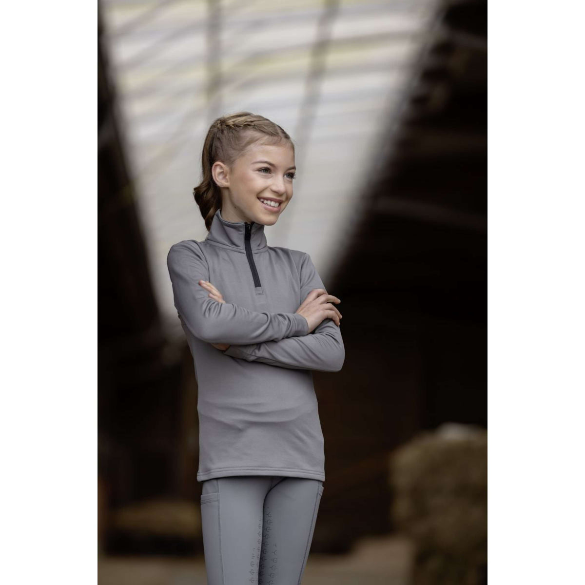 Covalliero Shirt AW25 Kids Long Sleeves Steel Grey