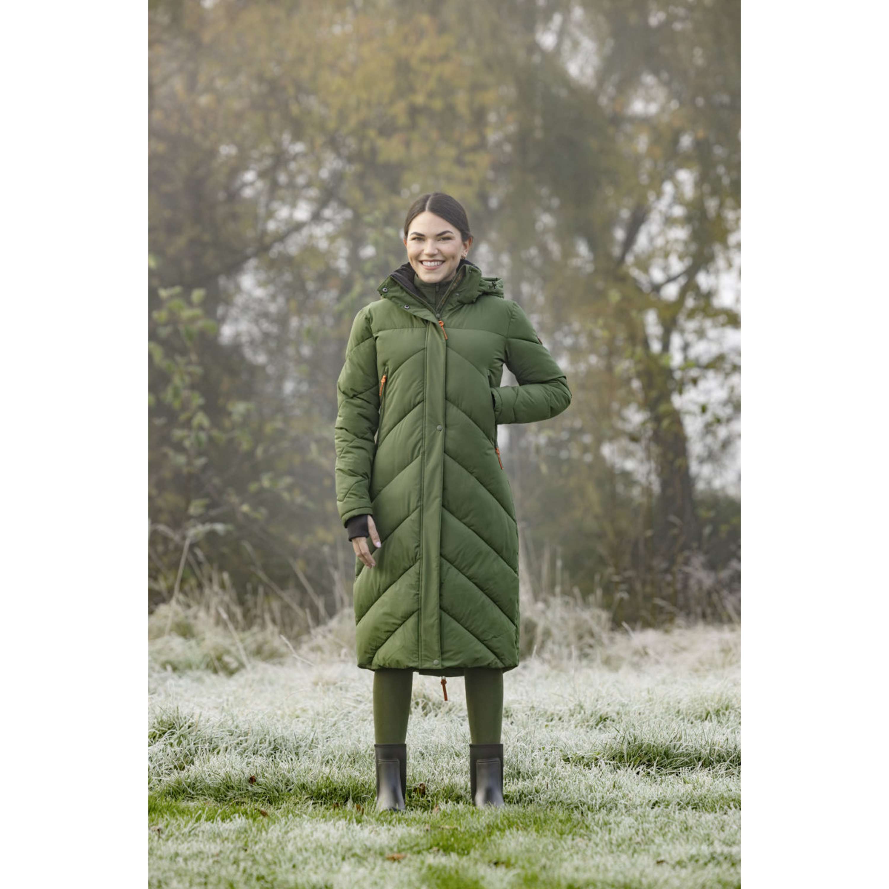 Covalliero Long Winter Coat AW26 Forest Green