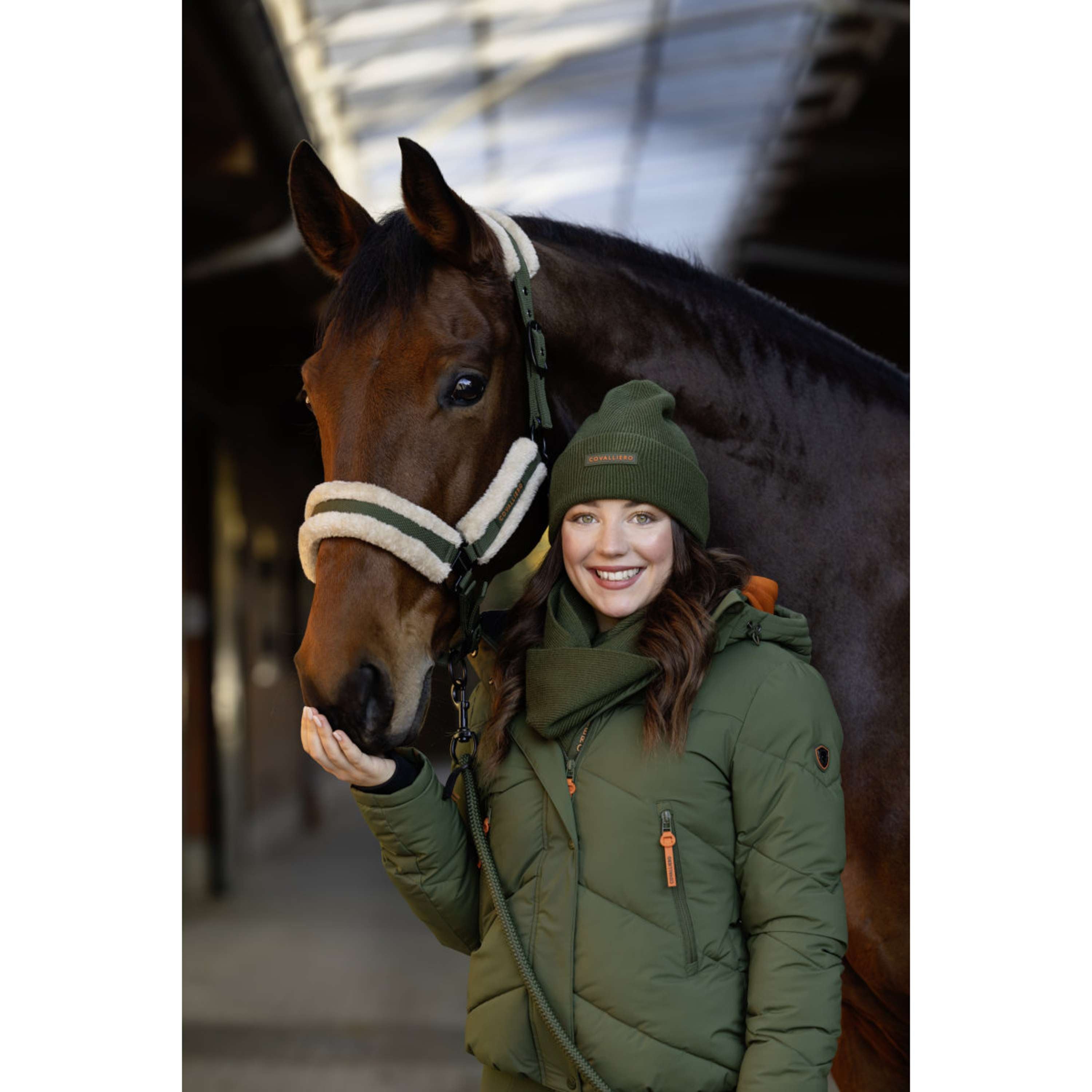 Covalliero Scarf AW26 Forest Green