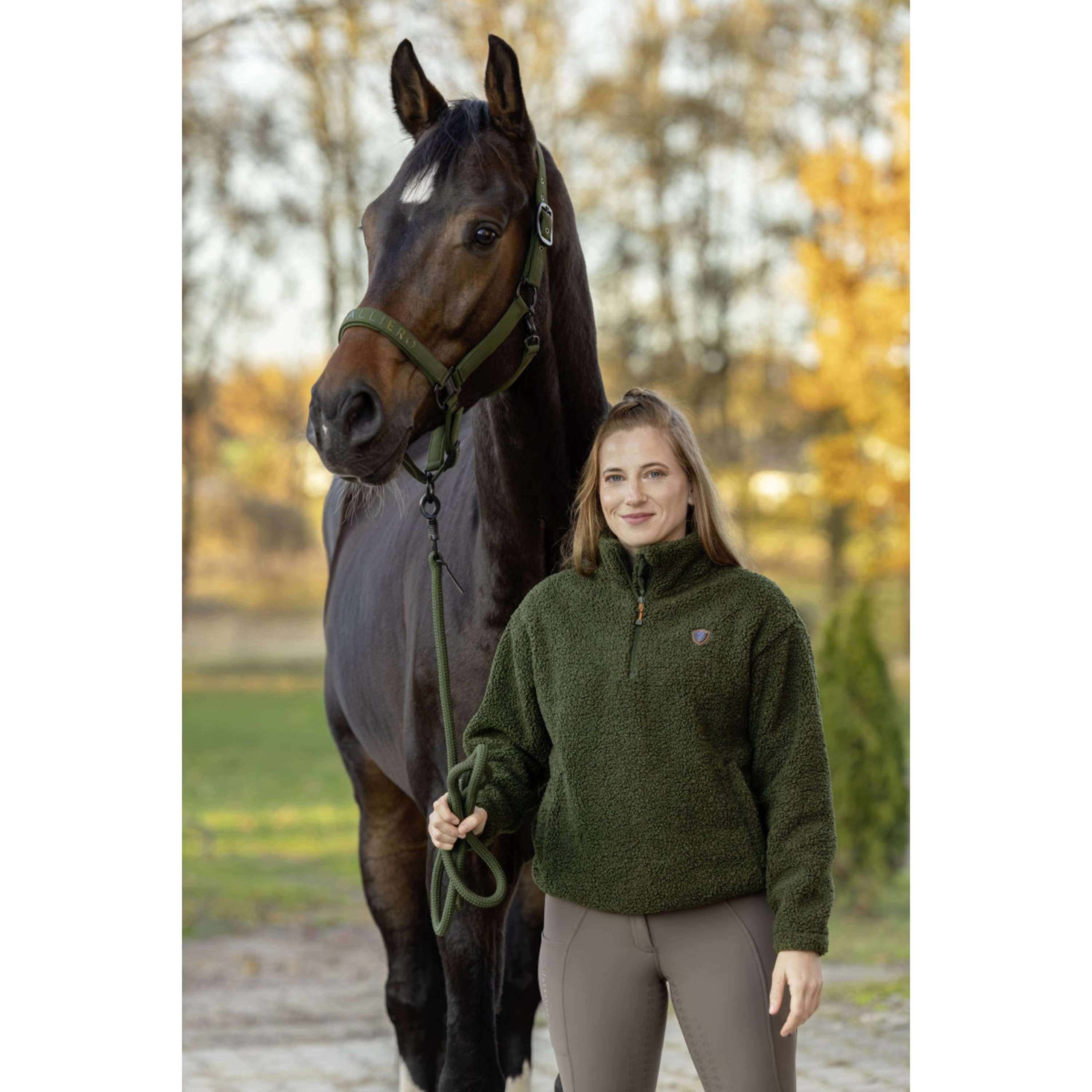 Covalliero Sweater Teddy AW26 Forest Green