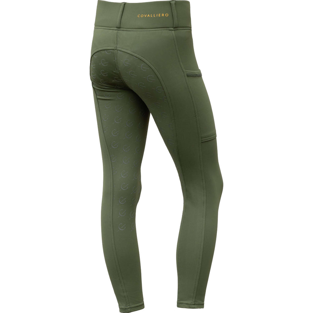 Covalliero Riding Legging Full Grip AW26 Kids Forest Green