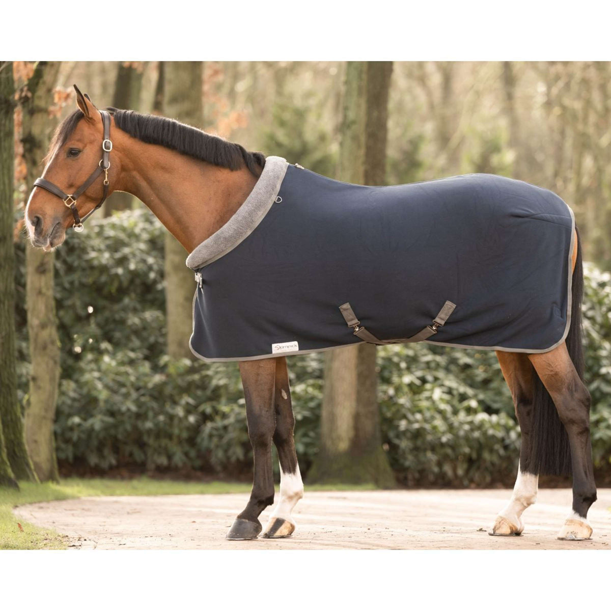 Dominick Fleece Rug Cosy Navy/Grey Dots