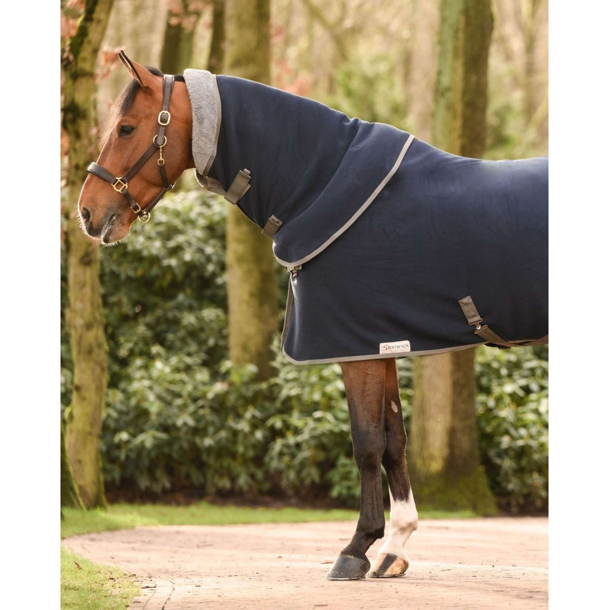 Dominick Fleece Rug Cosy Navy/Grey Dots