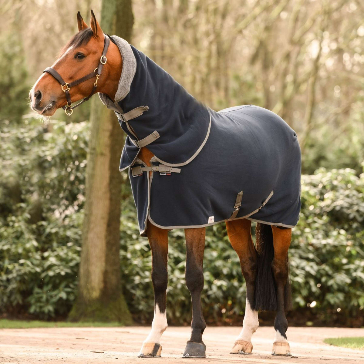 Dominick Neck Cover Cosy Fleece Fleece Navy/Grey Dots