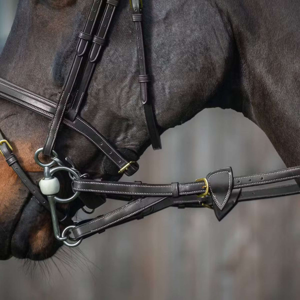 Dyon Reins Converter Rubber 1/2 with Leather Stoppers Black