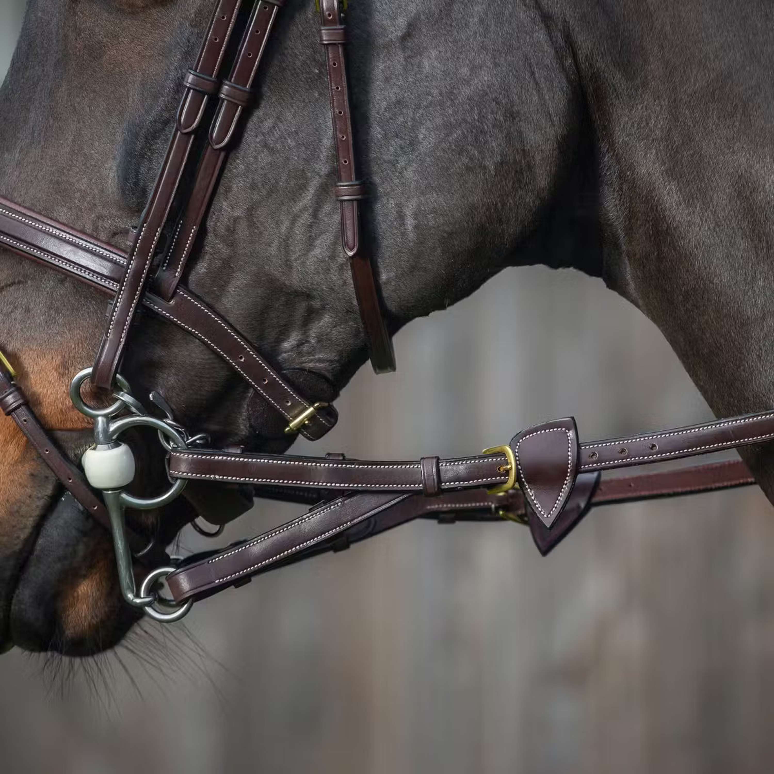 Dyon Reins Converter Rubber 1/2 with Leather Stoppers Brown