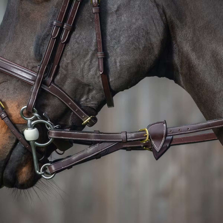 Dyon Reins Converter Rubber 1/2 with Leather Stoppers Brown