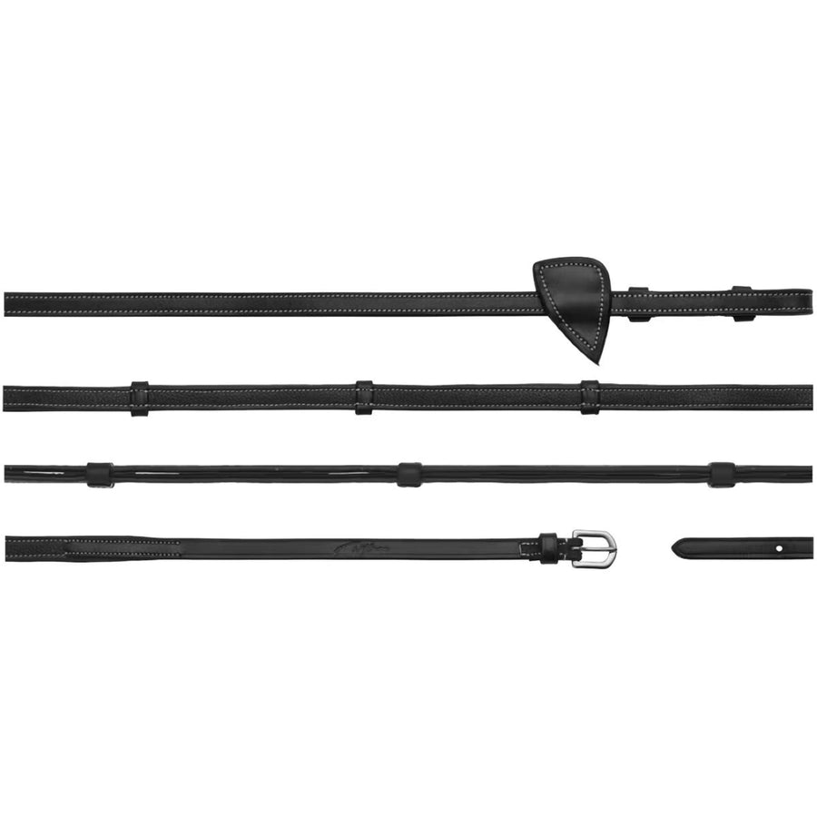 Dyon Reins Leather Working Collection 1/2 with Handles Black