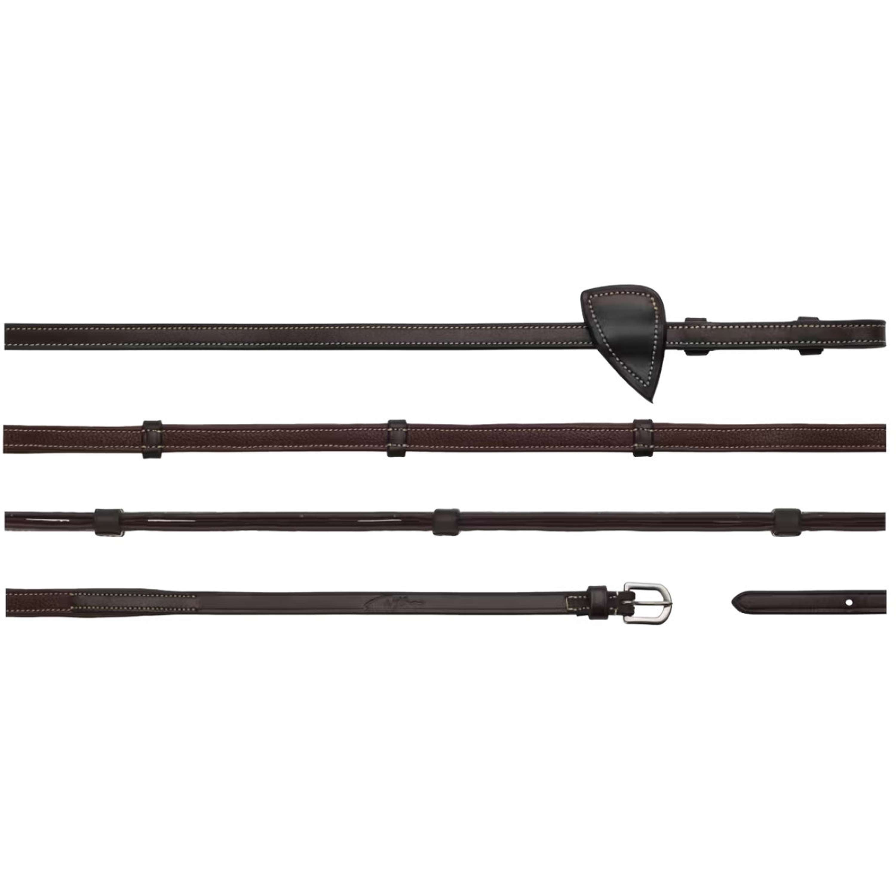 Dyon Reins Leather Working Collection 1/2 with Handles Brown