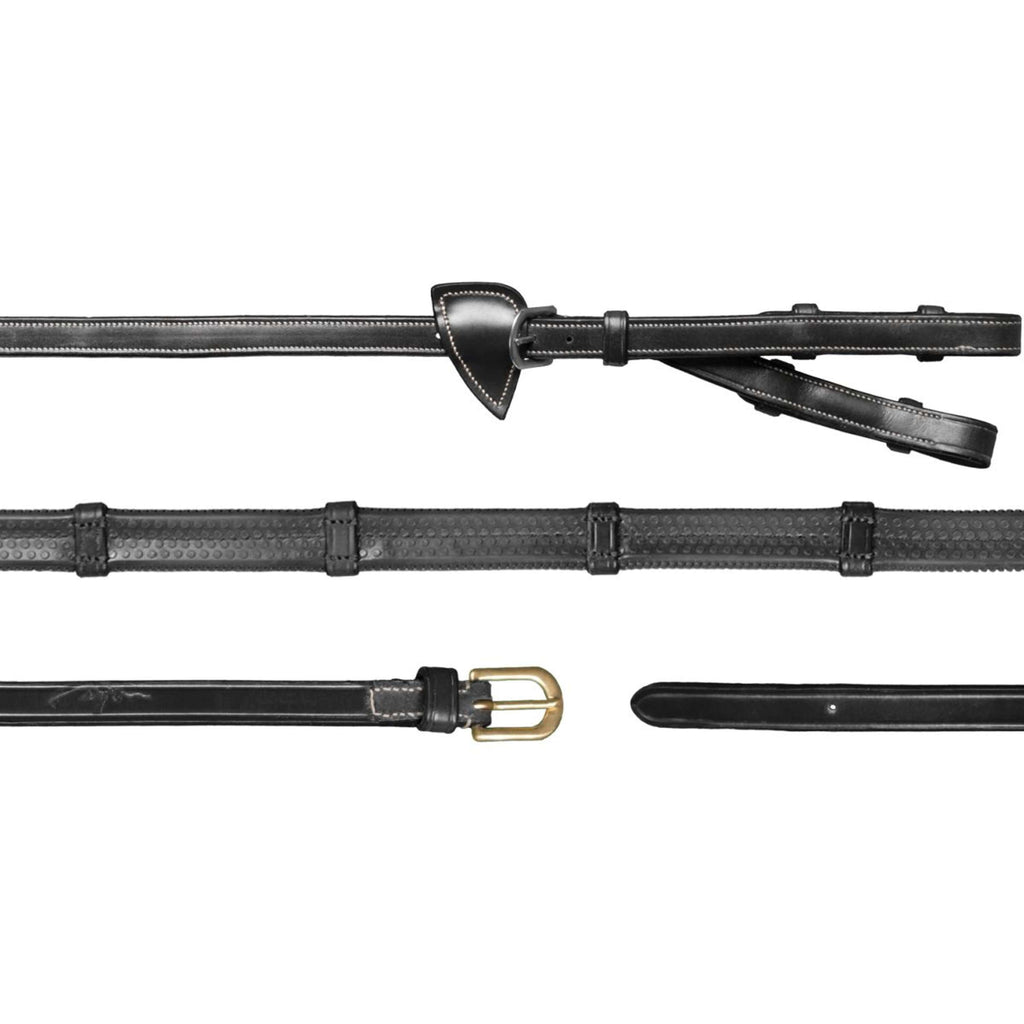 Dyon Reins Converter Rubber 1/2 with Leather Stoppers Black