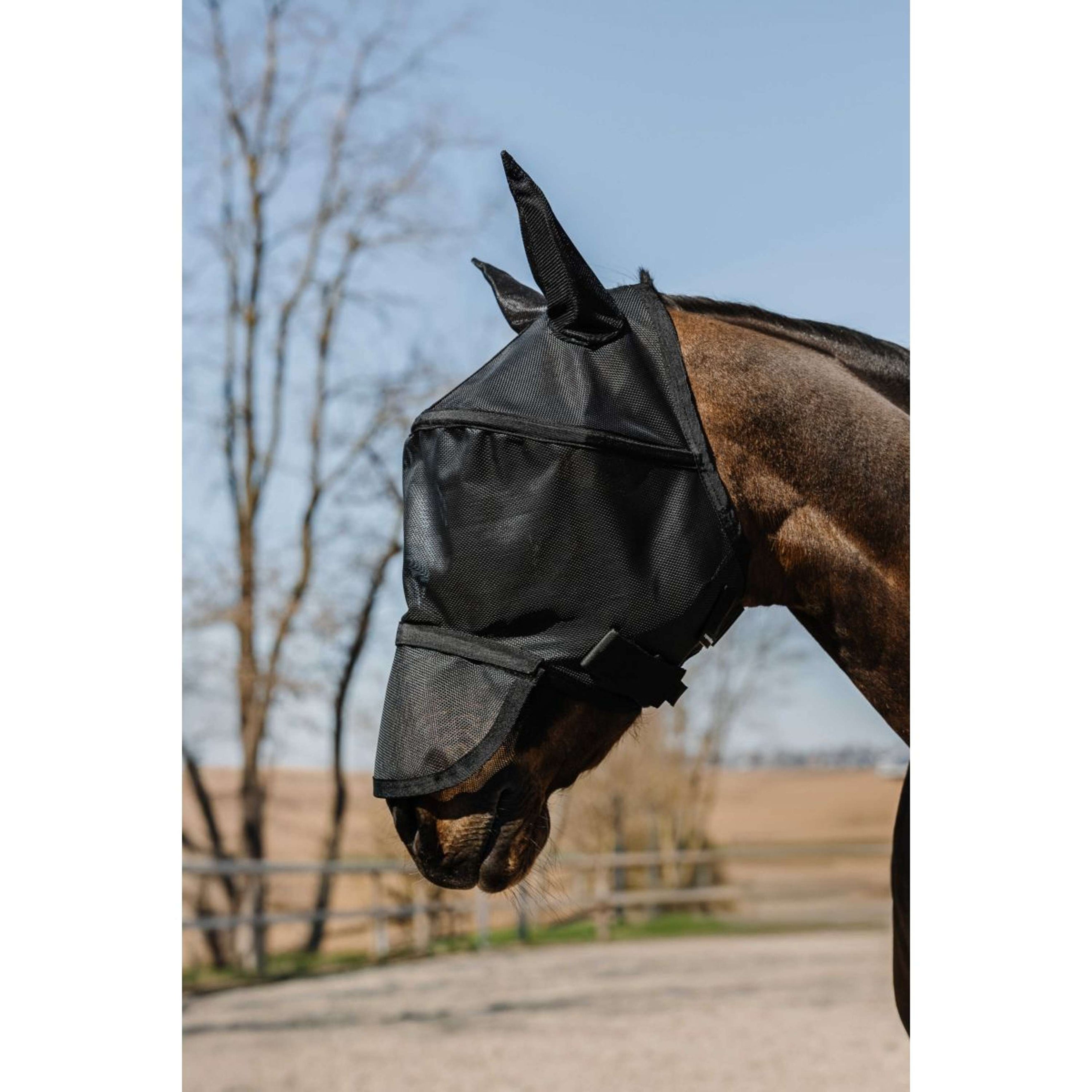 EQUITHÈME Fly Mask Protec with UV Protection Black EQUITHÈME Fly Mask Protec with UV Protection Black