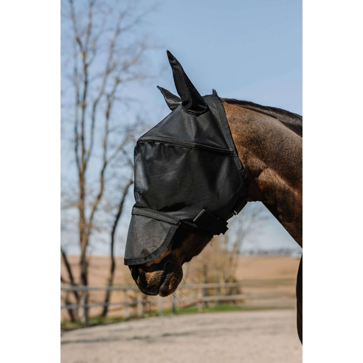 EQUITHÈME Fly Mask Protec with UV Protection Black