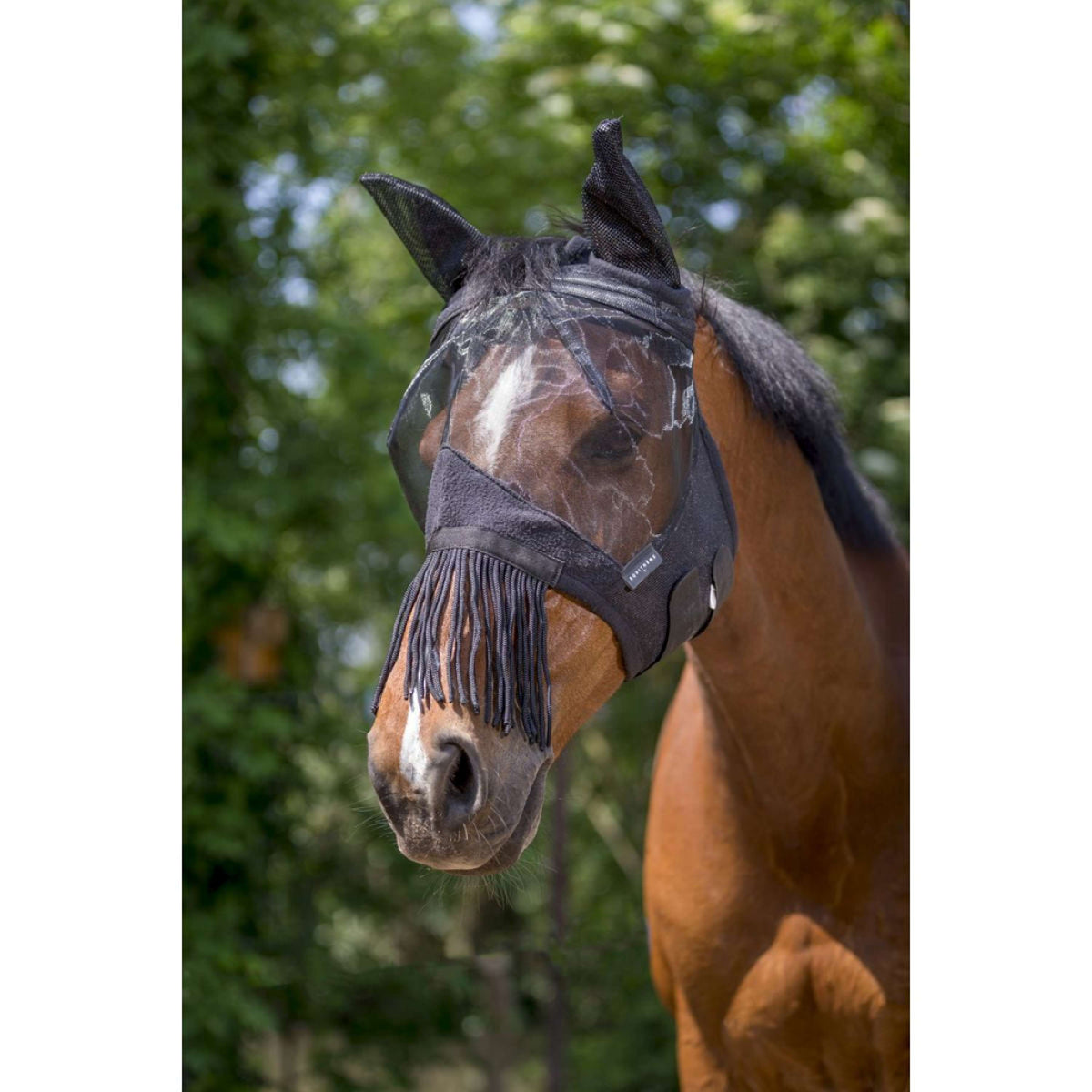 EQUITHÈME Fly Mask Anti-UV Franges Black