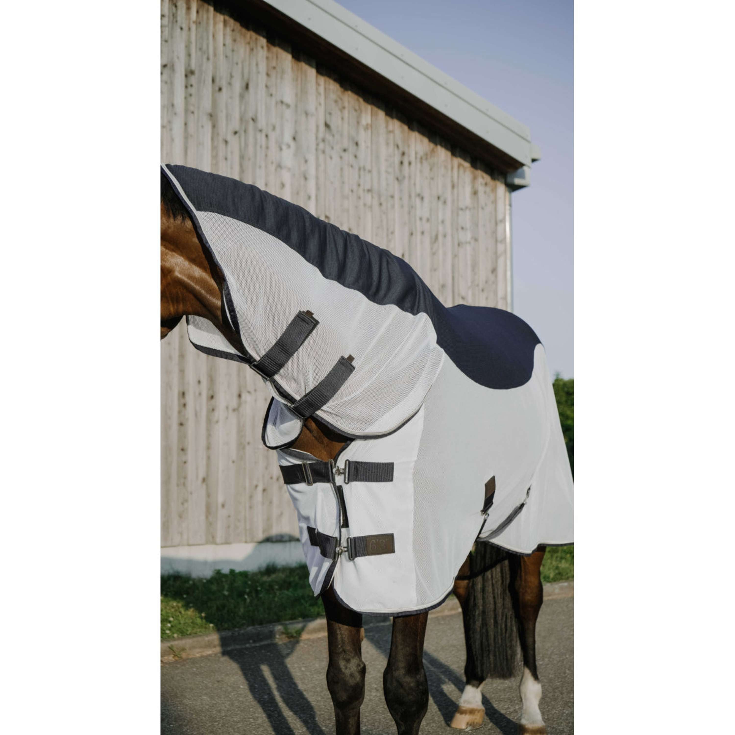 EQUITHÈME Fly Rug Flycool Combo with a Hood Navy/White