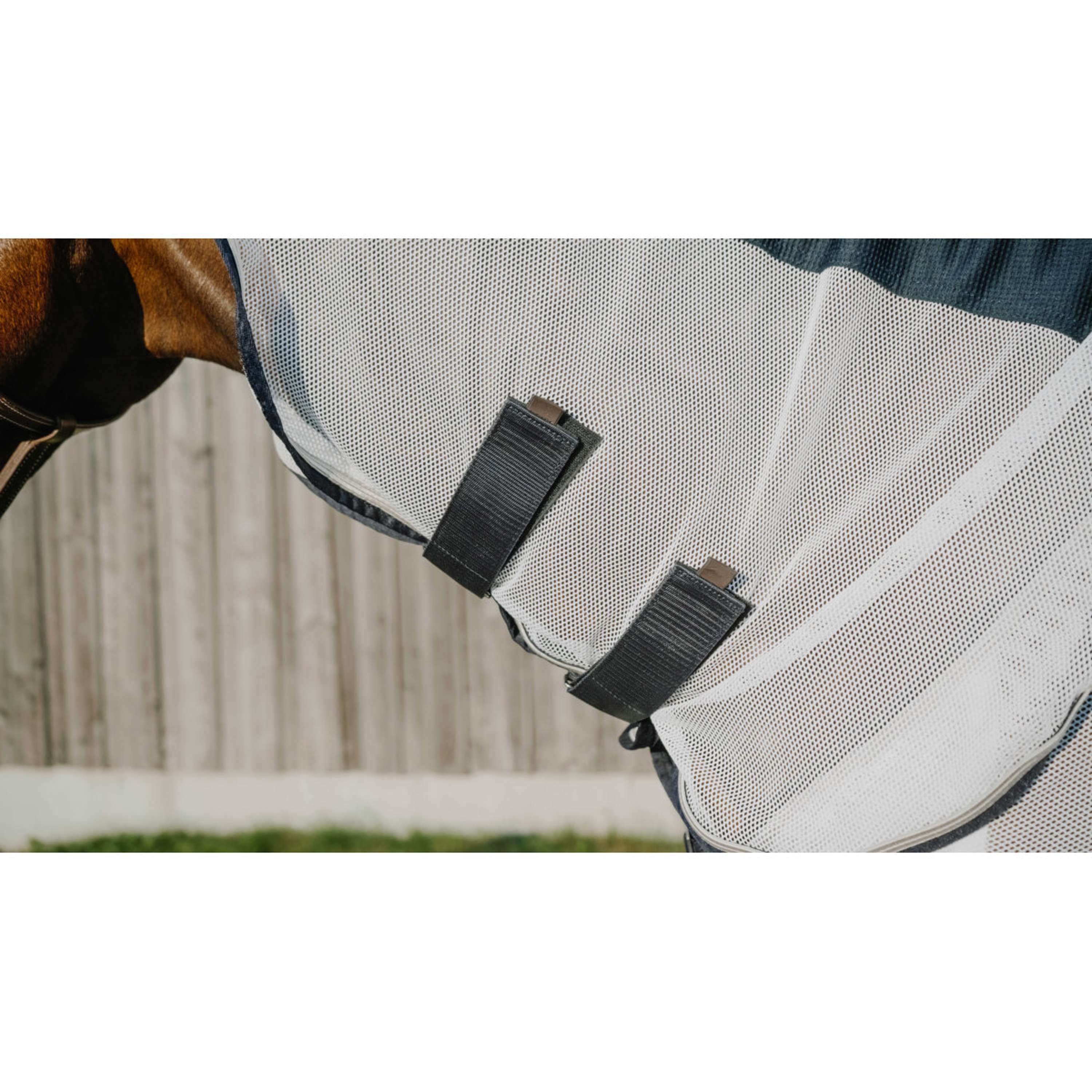 EQUITHÈME Fly Rug Flycool Combo with a Hood Navy/White