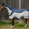 EQUITHÈME Fly Rug TYREX Combofly 600D with a Hood Navy Blue/Grey