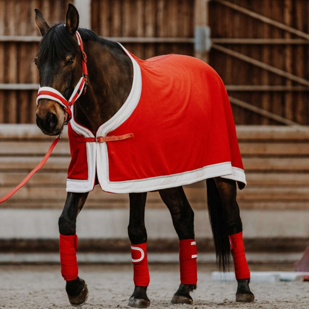 EQUITHÈME Sweat Rug Christmas Fleece Red