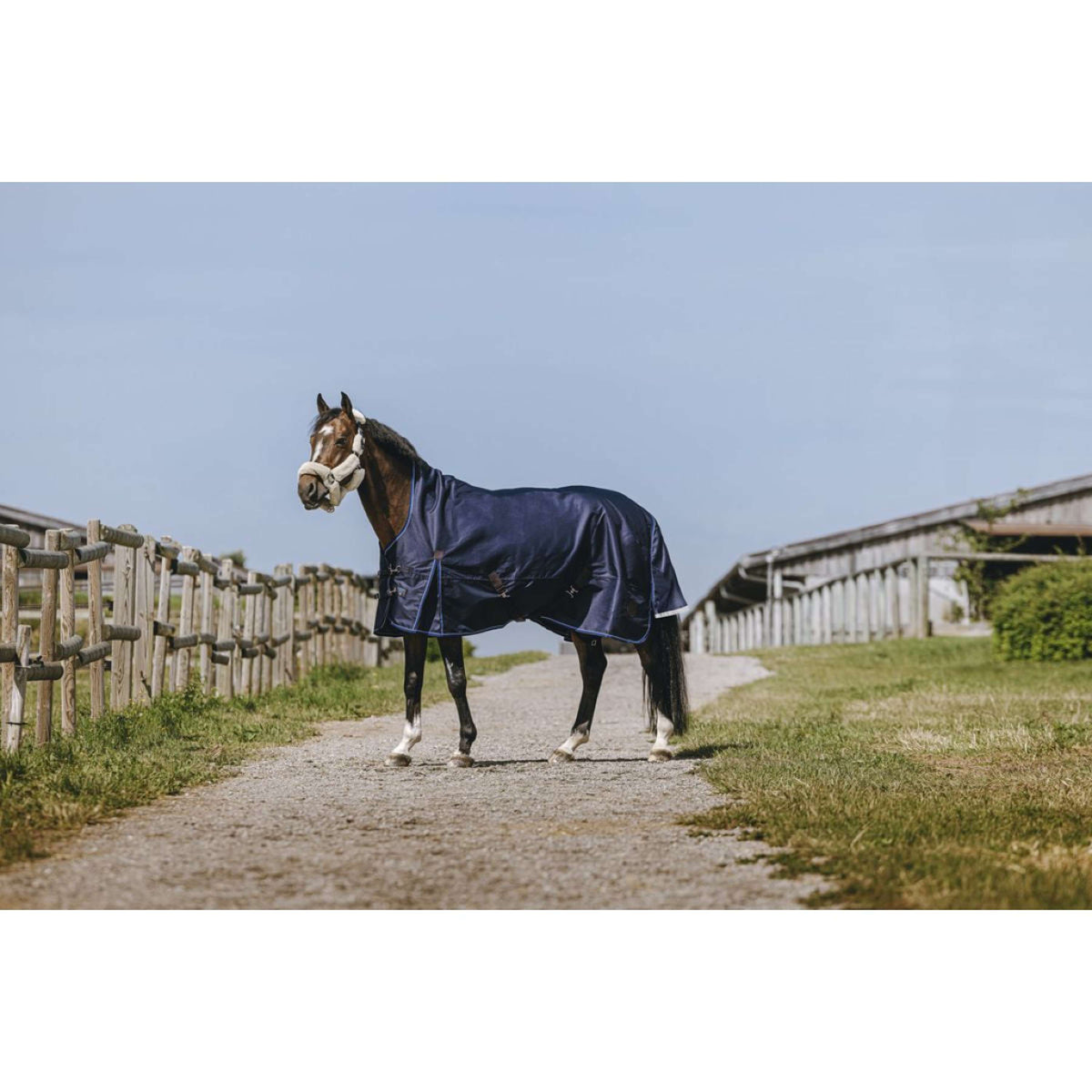 EQUITHÈME Outdoor Rug Classic 1200D High Neck 200g Navy