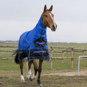 EQUITHÈME Outdoor Rug Tyrex 1200D Aisance 300g with a Hood Blue/Black