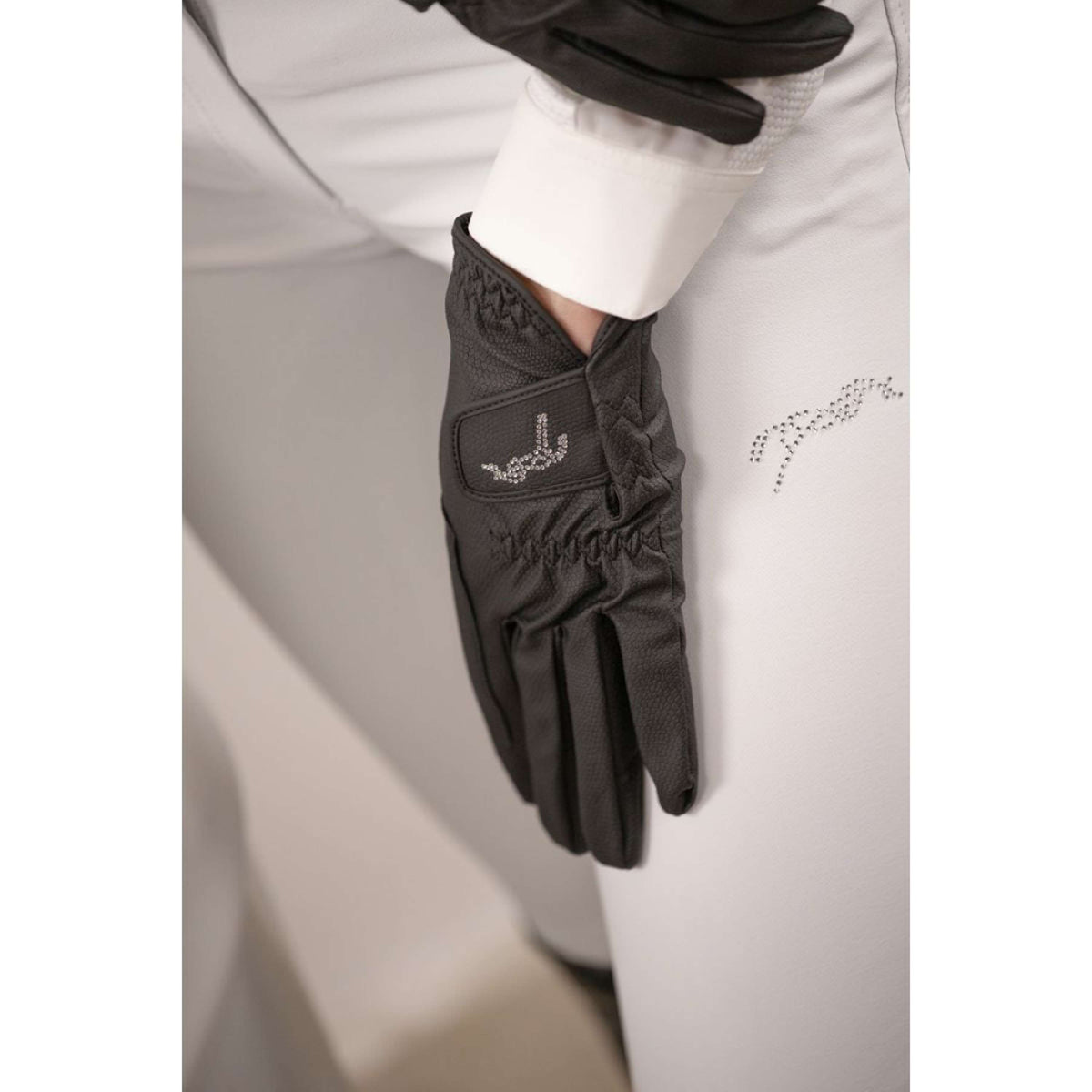 Pénélope Riding Gloves Prisma Strass Black