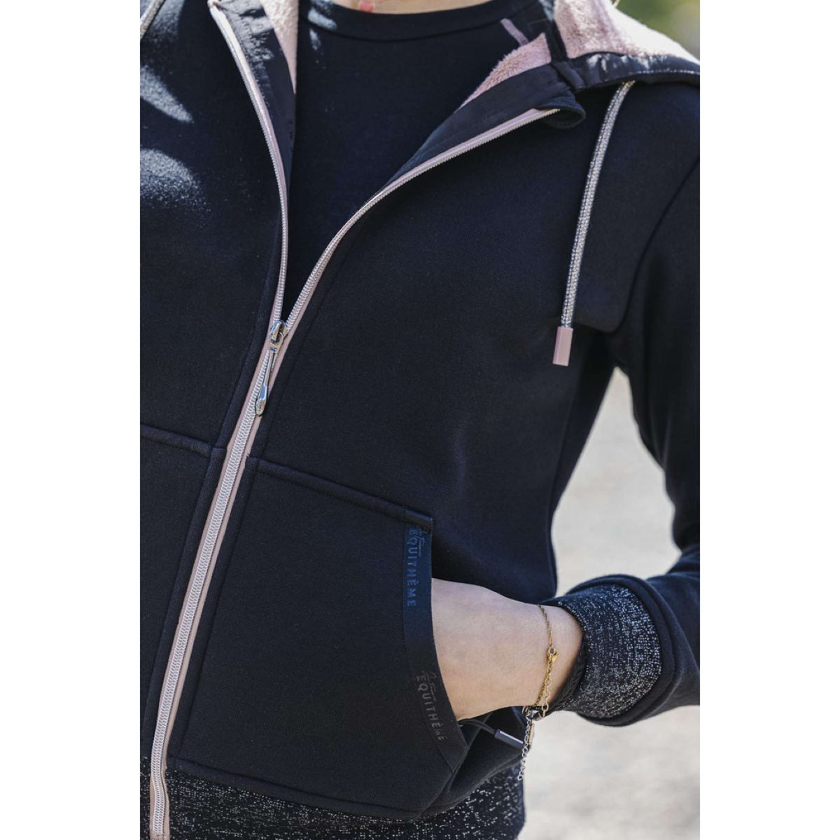 EQUITHÈME Zip-Hoodie Juliette Je T'aime Black