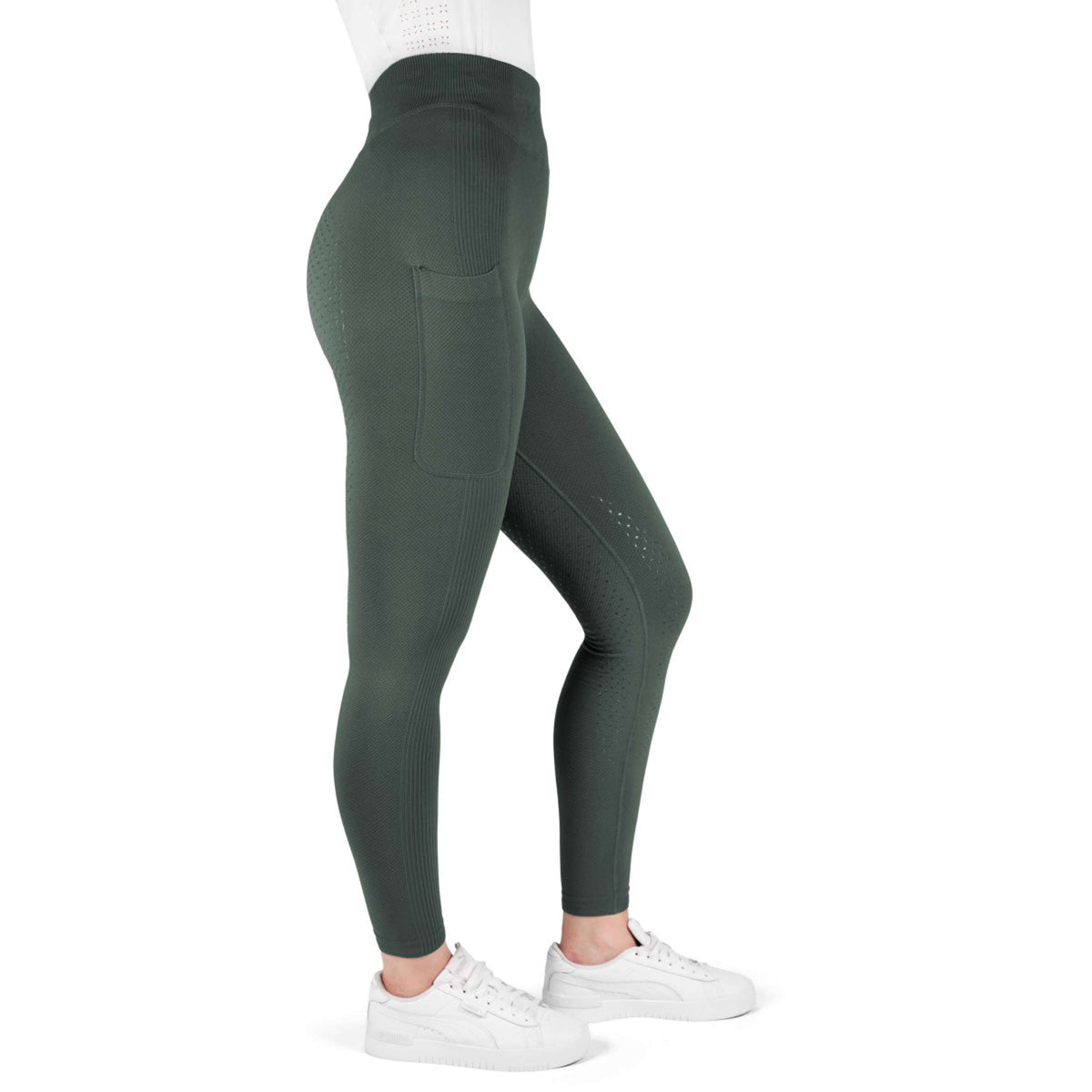 EQUITHÈME Riding Legging Acacia Full Grip Khaki