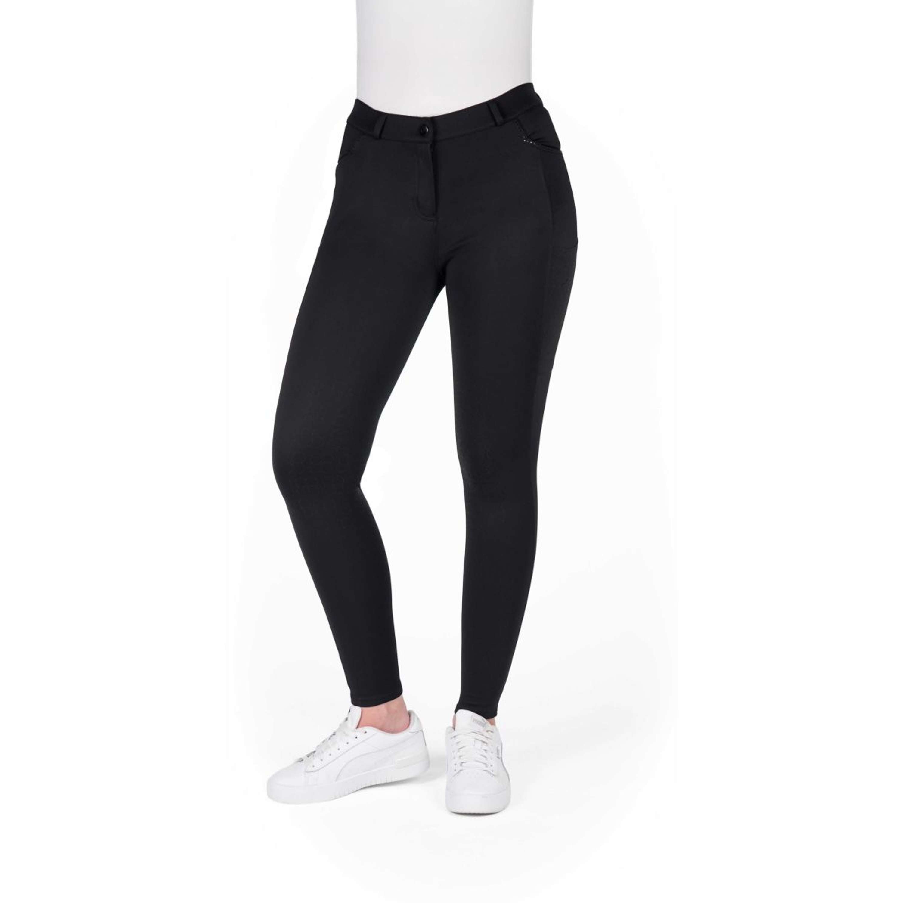 EQUITHÈME Breeches Capucine Knee Grip Black