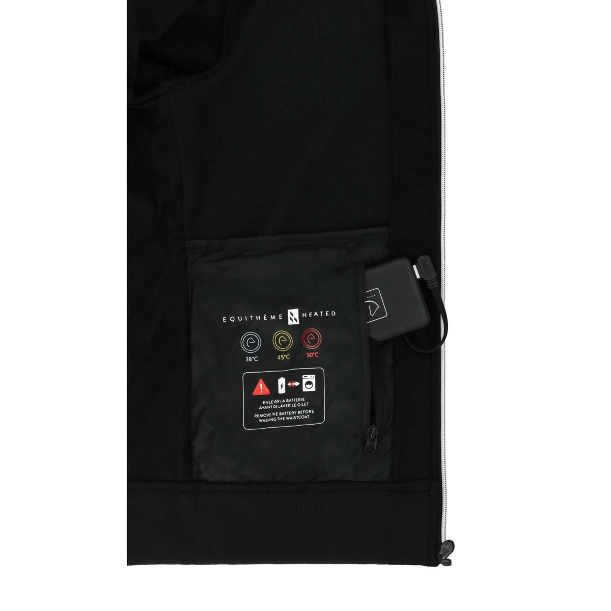 EQUITHÈME Zip-Hoodie Heated Owen Black