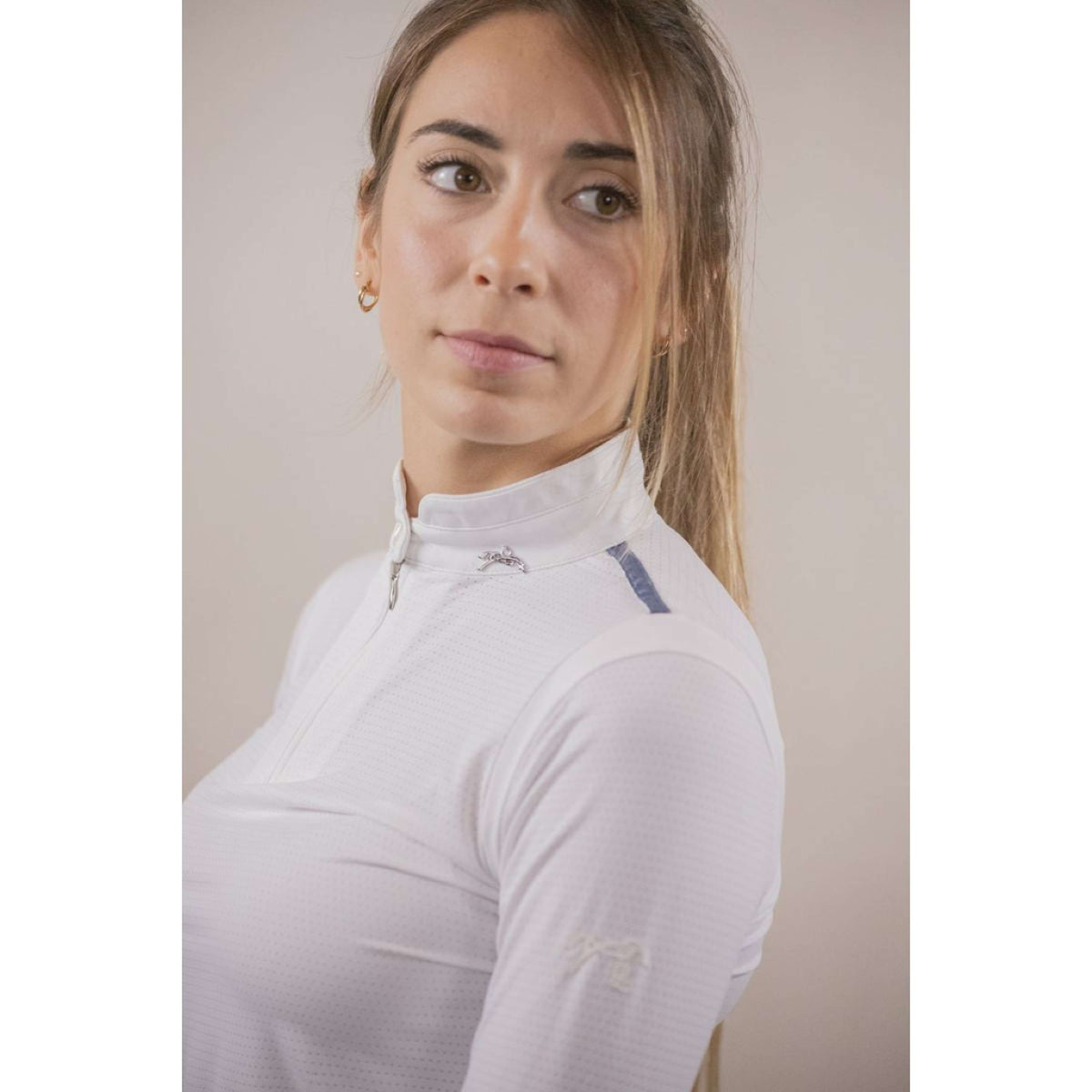 Pénélope Competition Shirt Seville Mesh Long Sleeves White