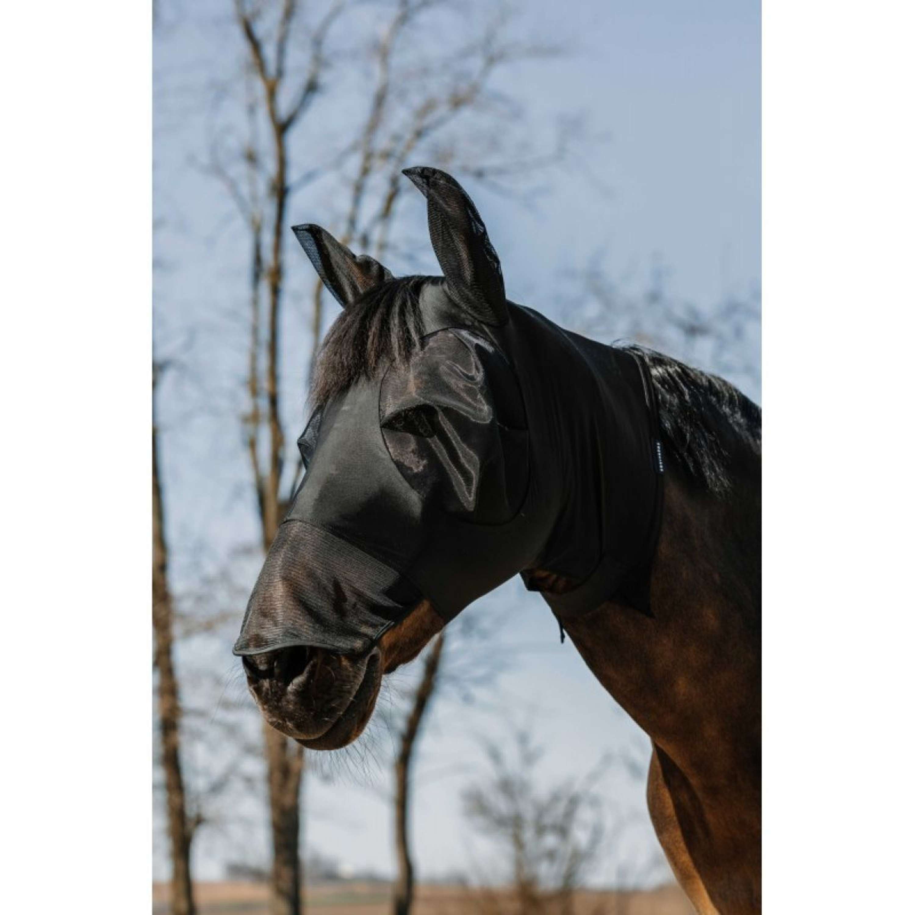 EQUITHÈME Fly Mask Hood with UV Protection Black
