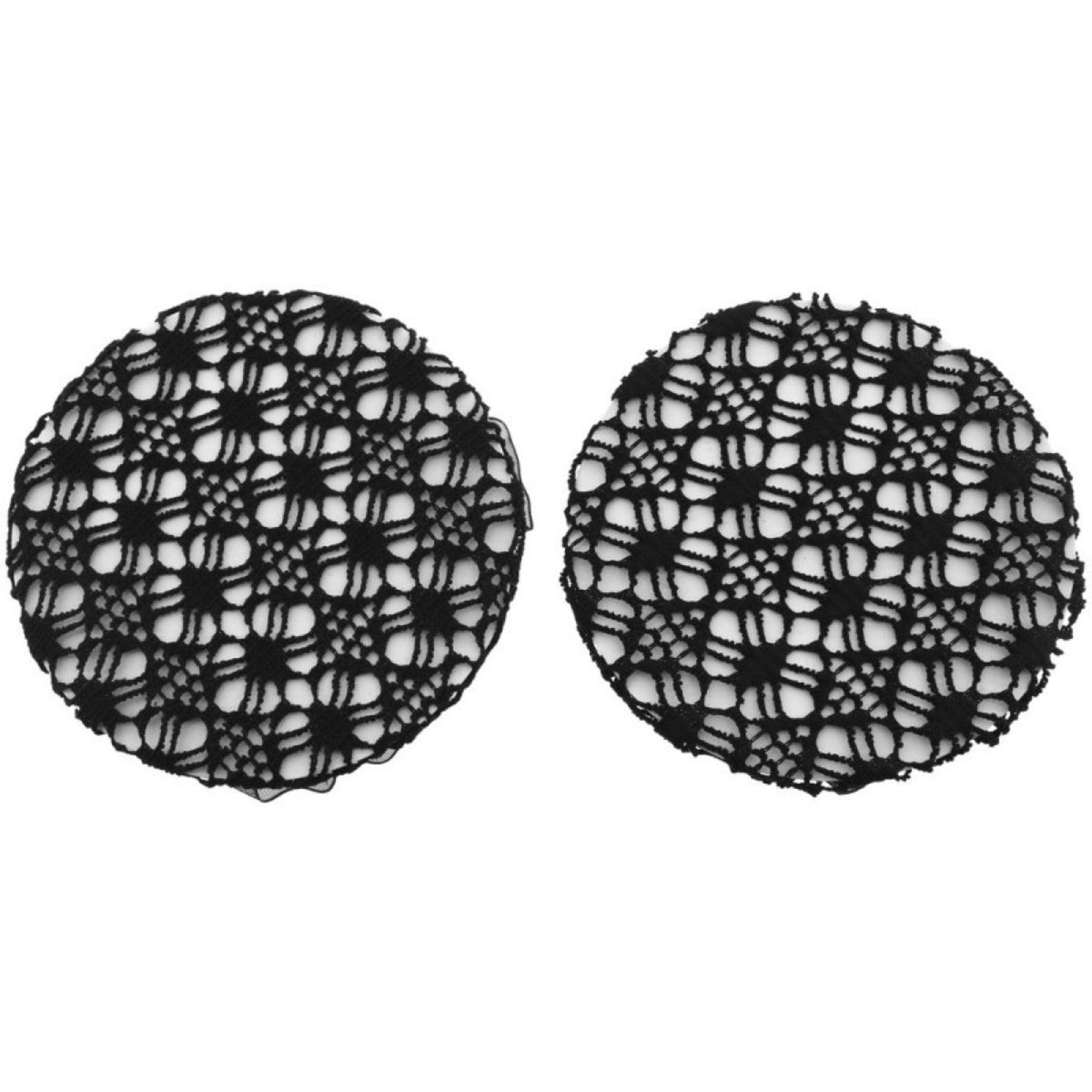 EQUITHÈME Hair Net Floral 2 Pieces Black