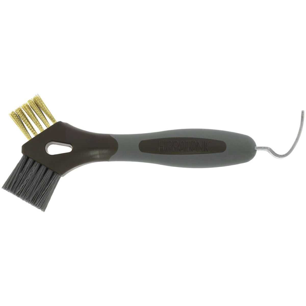 Hippotonic Hoof Pick 3-in-1 Metal Brush Brown