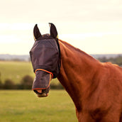 Equilibrium Fly Mask Field Relief Max With Nose Protection Black/Orange