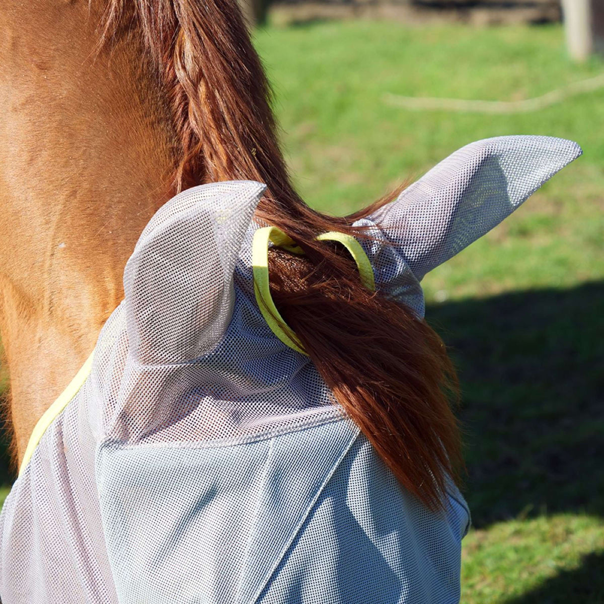 Equilibrium Fly Mask Field Relief Midi with Ears Grey/Yellow