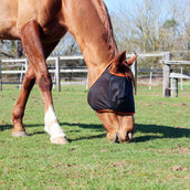 Equilibrium Fly Mask Field Relief Midi without Ears Black/Orange