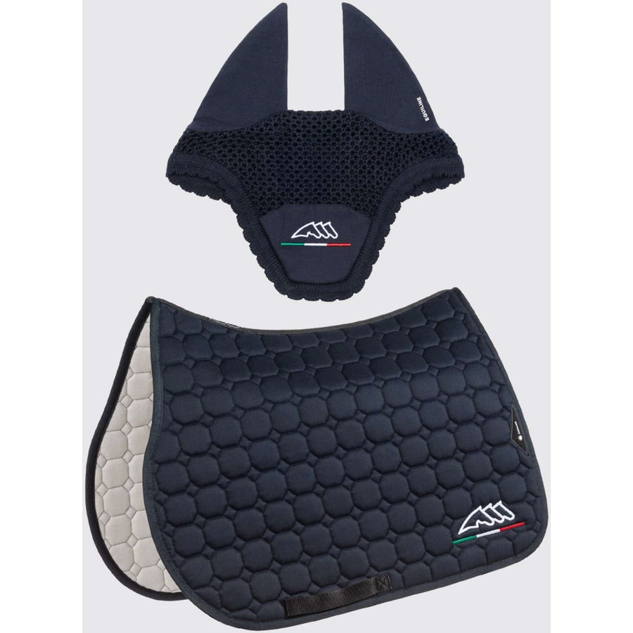 Equiline Saddlepad and Fly Veil Jumping Octagon Eqflaggy Navy