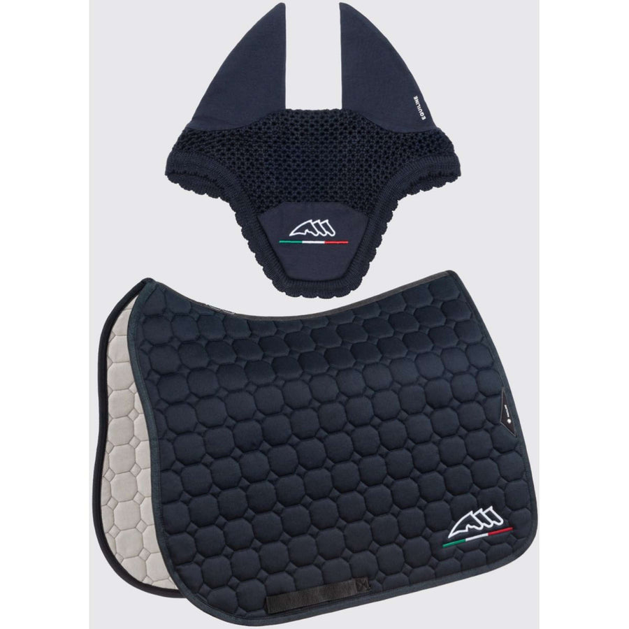 Equiline Saddlepad and Fly Veil Dressage Octagon Navy