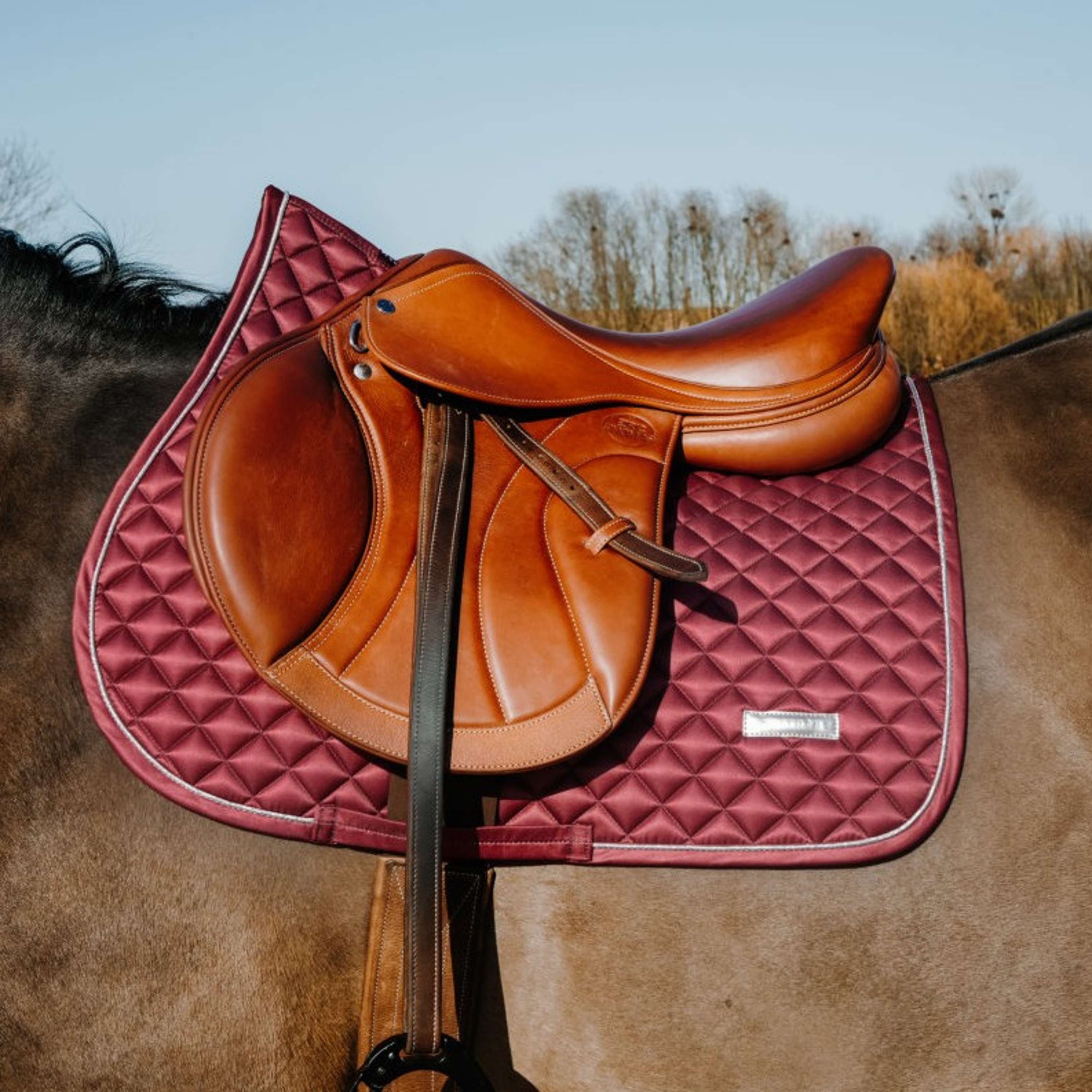 EQUITHÈME Saddlepad Nacre Jumping Bordeaux