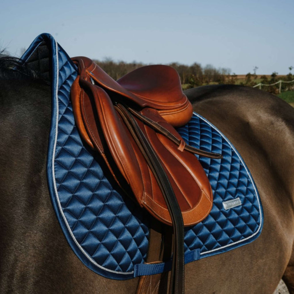 EQUITHÈME Saddlepad Nacre Jumping Steel Blue