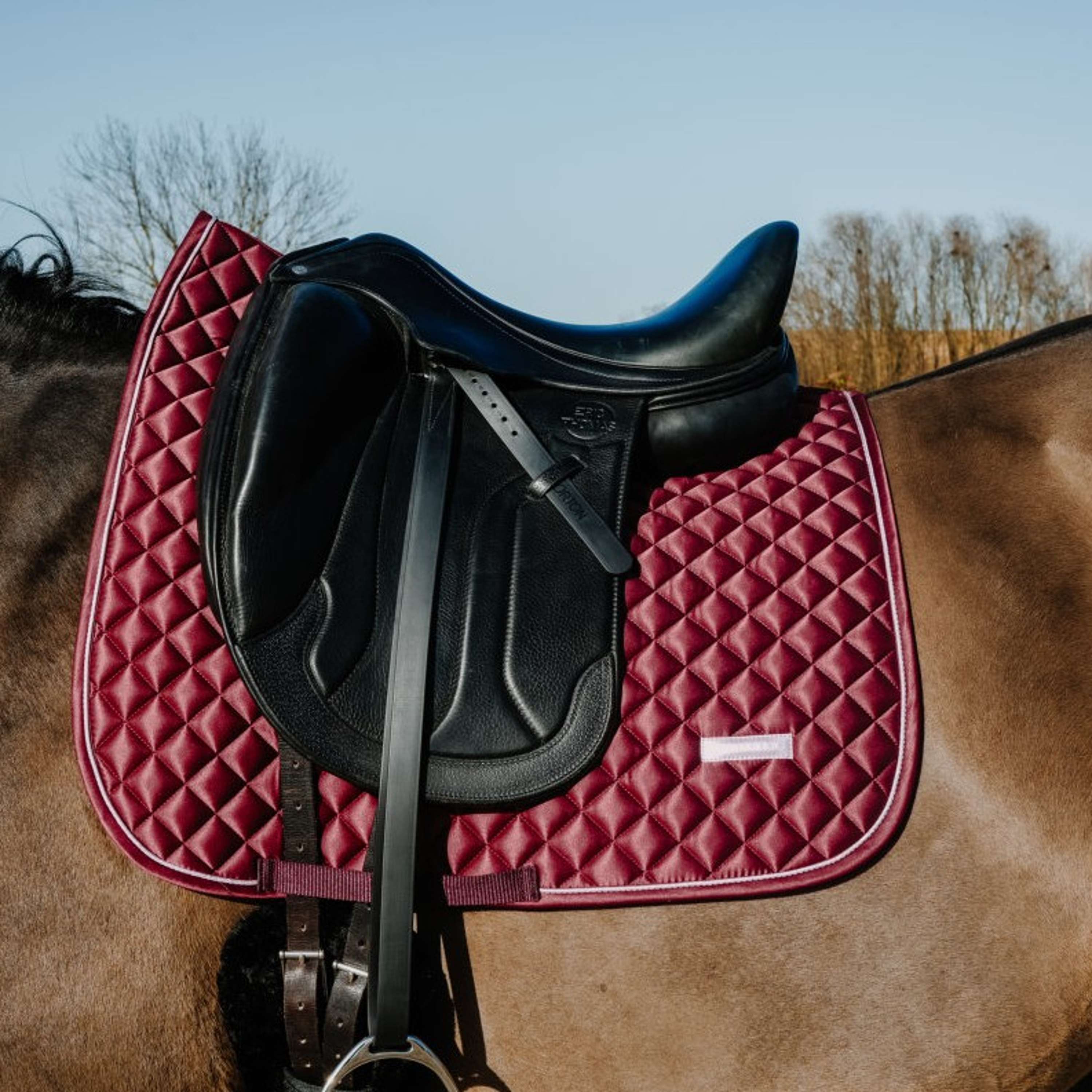 EQUITHÈME Saddlepad Nacre Dressage Bordeaux
