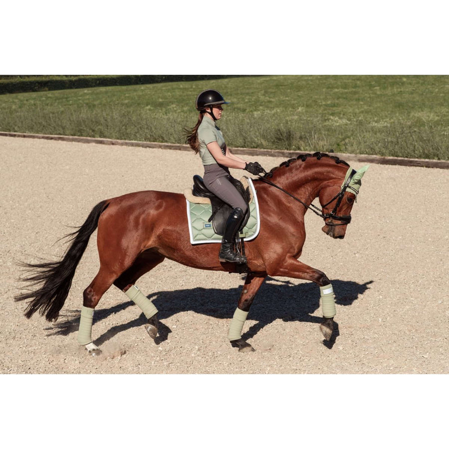 Equestrian Stockholm Ear Bonnet Pistachio White