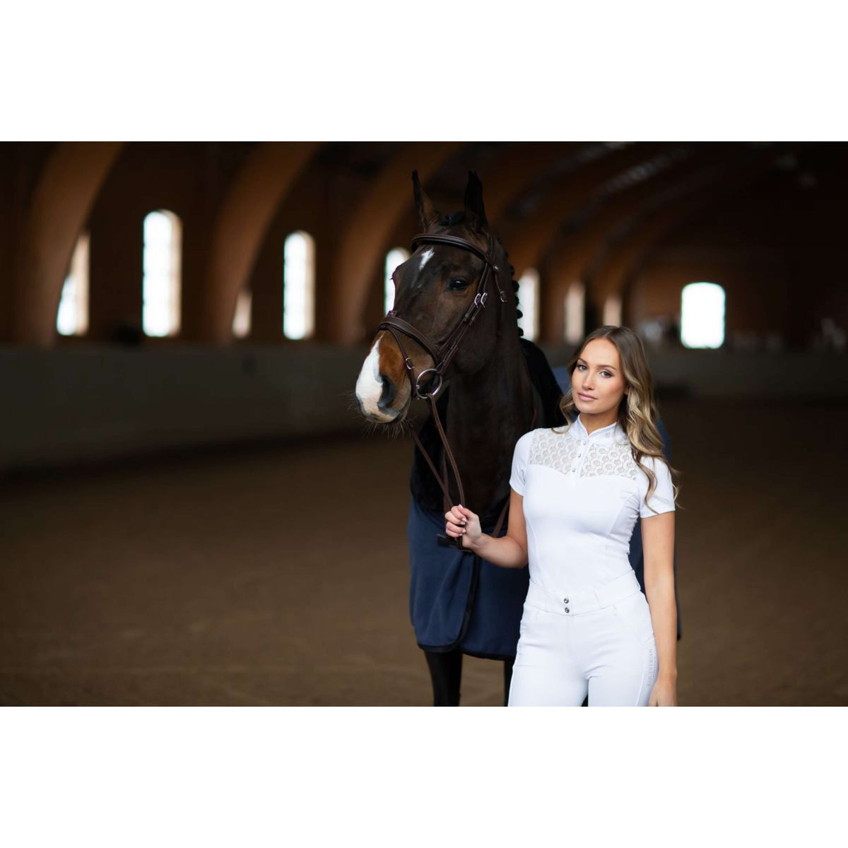 Equestrian Stockholm Competition Shirt Crystal Champion White