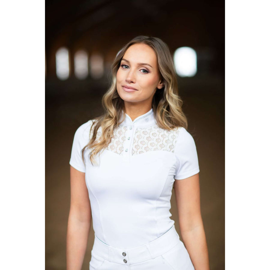 Equestrian Stockholm Competition Shirt Crystal Champion White