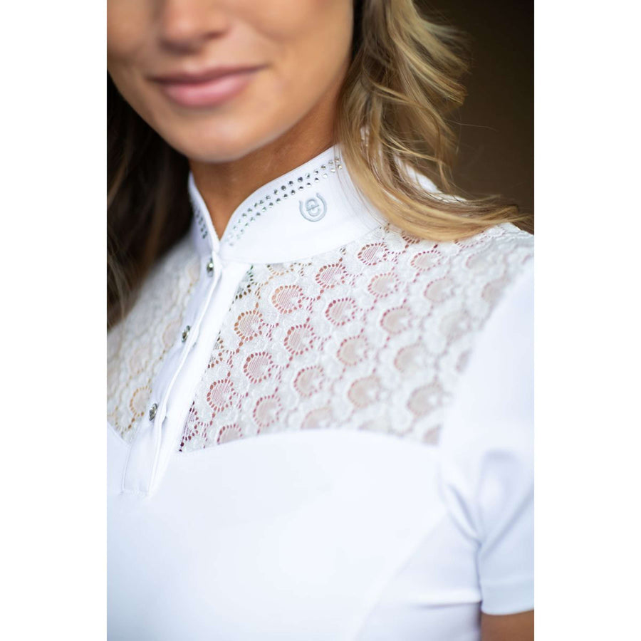 Equestrian Stockholm Competition Shirt Crystal Champion White