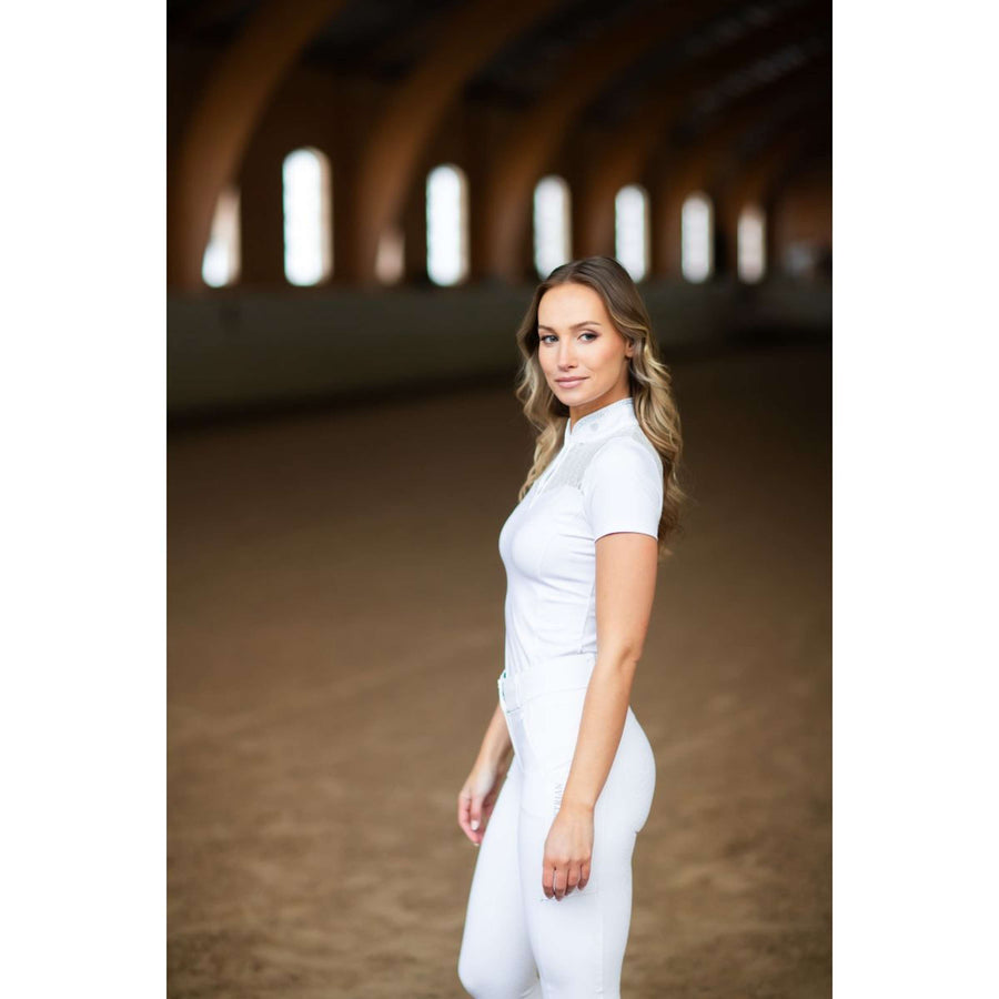 Equestrian Stockholm Competition Shirt Crystal Champion White