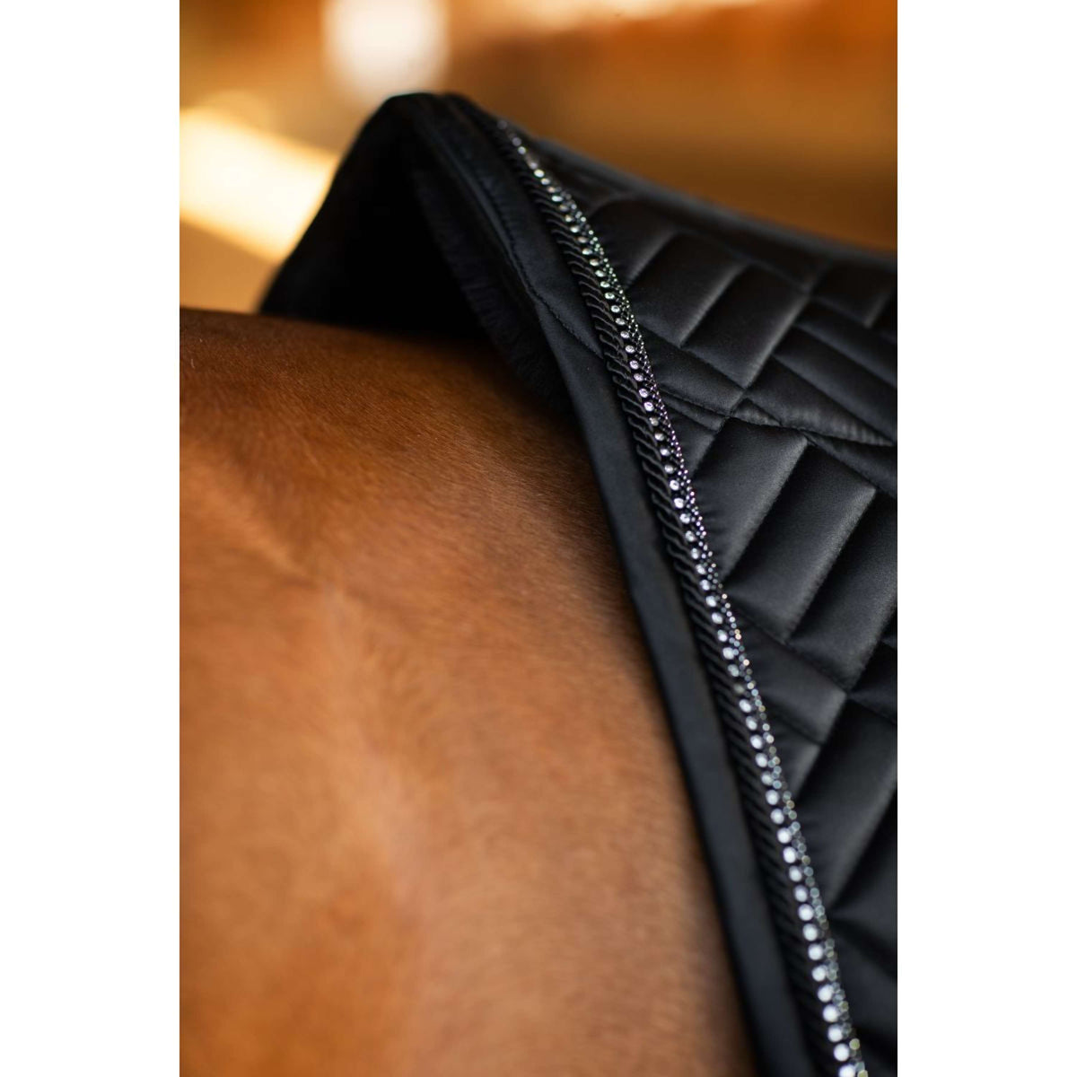 Equestrian Stockholm Saddlepad Vegan Fur Jumping Crystal Black