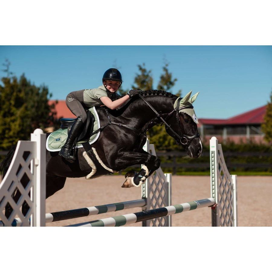 Equestrian Stockholm Ear Bonnet Pistachio White