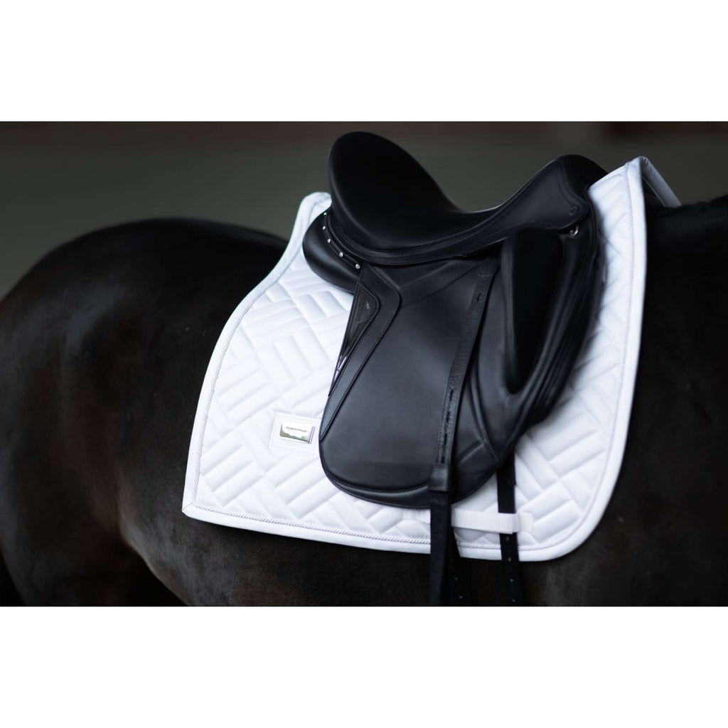 Equestrian Stockholm Saddlepad Modern Dressage White Silver