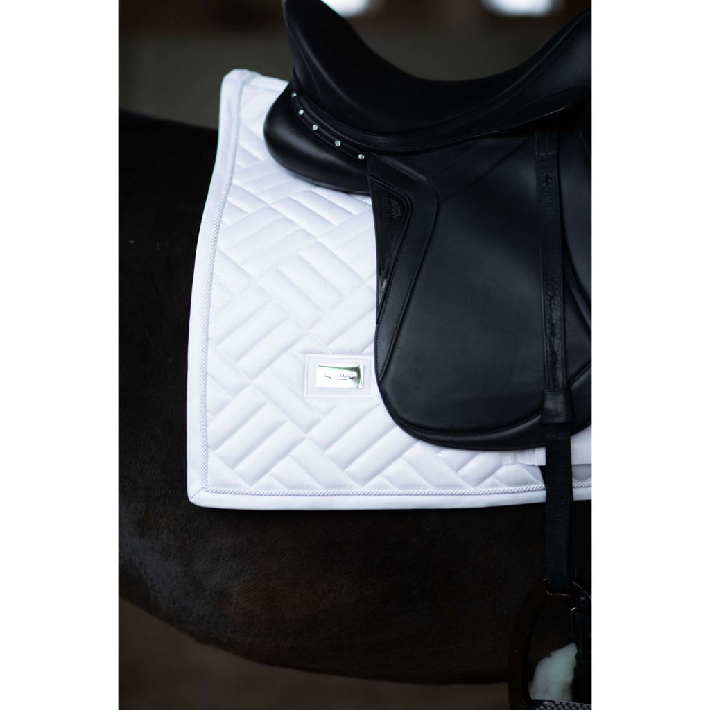 Equestrian Stockholm Saddlepad Modern Dressage White Silver