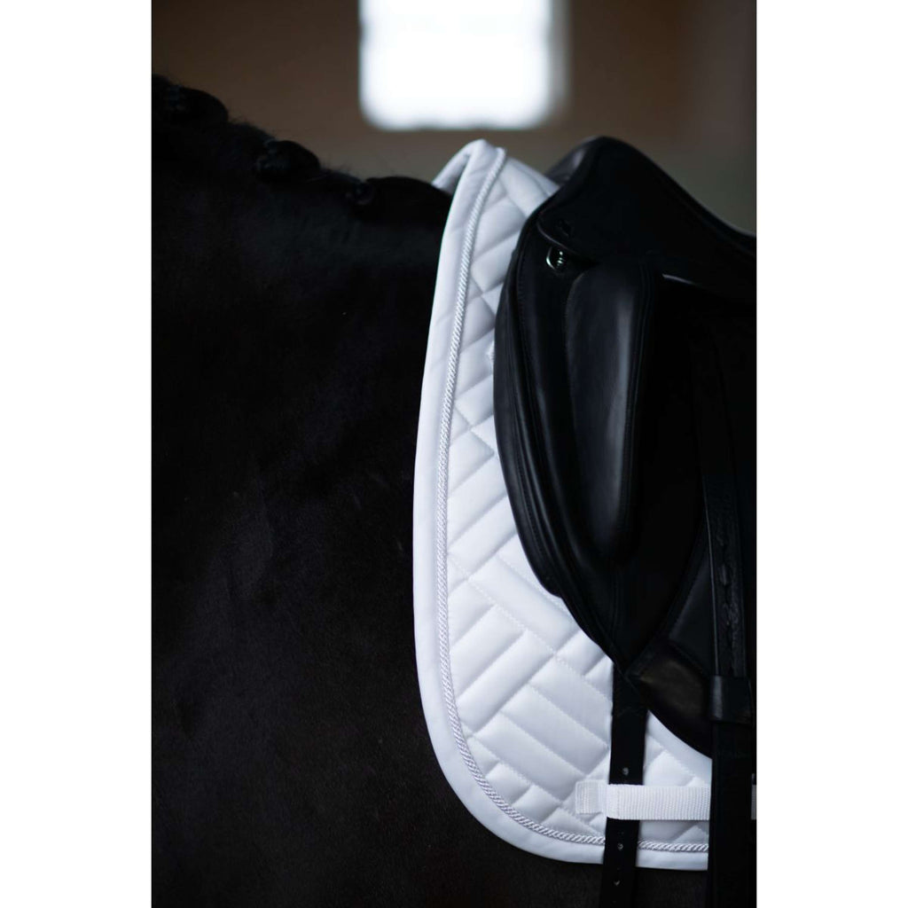 Equestrian Stockholm Saddlepad Modern Dressage White Silver